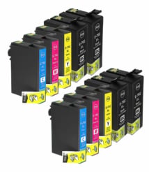 Remanufactured epson 702xl 10-set ink cartridges: 4 black and 2 each of cyan / magenta / yellow