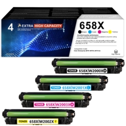 Compatible HP 658X Toner Cartridge 4-Piece Combo Pack