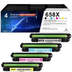 Compatible HP 658X Toner Cartridge 4-Piece Combo Pack