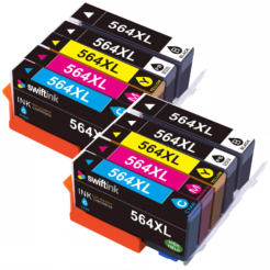 10-Pack Compatible HP 564XL High Yield Ink Cartridges: 2 x Black/Photo/Cyan/Magenta/Yellow