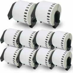 Compatible White Paper Tape Replacement for Brother DK-2205 (2.4 inch x 100 feet, White, 10-Pack)