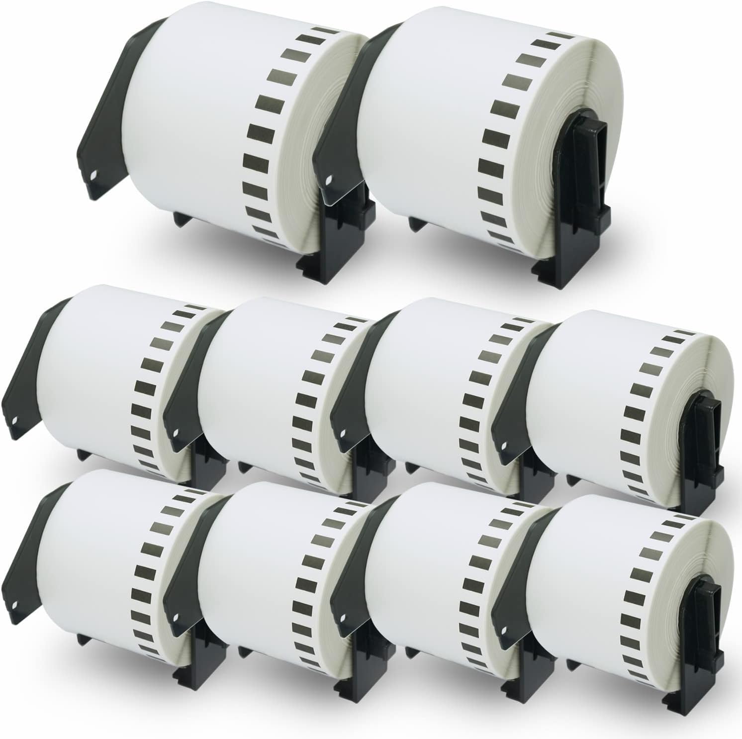 Compatible White Paper Tape Replacement for Brother DK-2205 (2.4 inch x 100 feet, White, 10-Pack)
