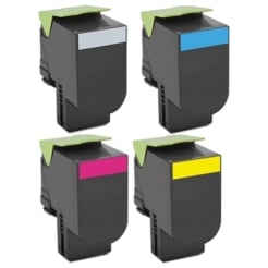 Remanufactured Lexmark 701H High Yield (Black, Cyan, Magenta, Yellow) Laser Toner Cartridge Set of 4