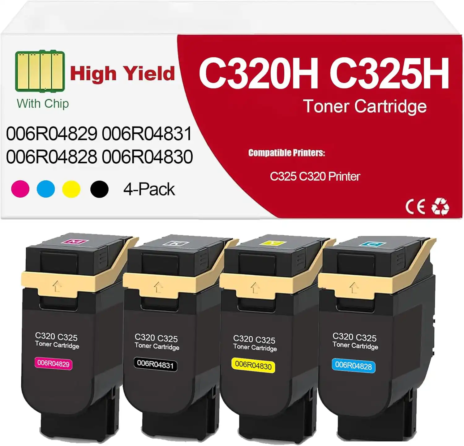 Compatible Xerox C320/C325 High Capacity 4-Set Toner Bundle