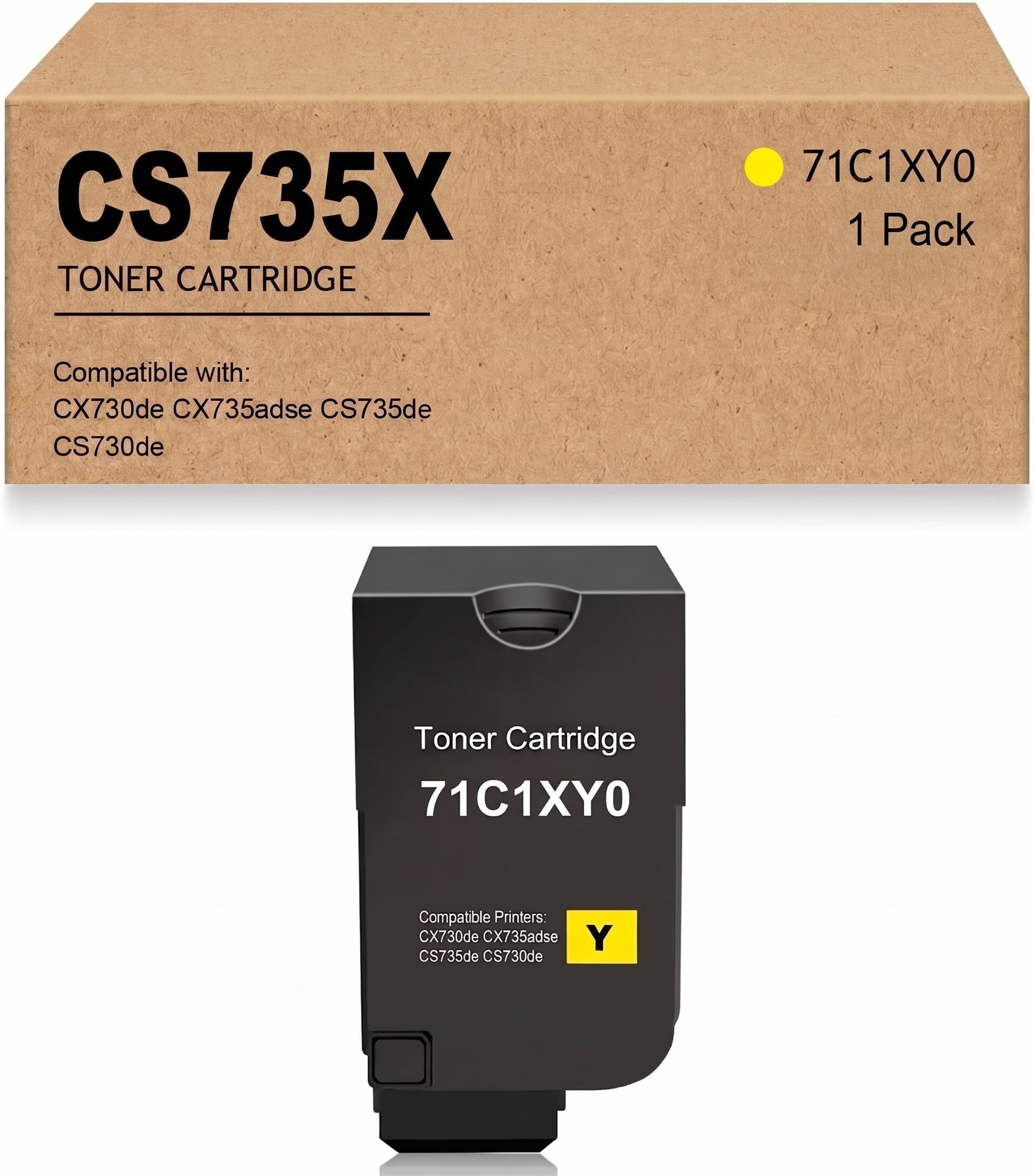 Compatible Lexmark 71C1XY0 Yellow Toner Cartridge - Extra High Yield