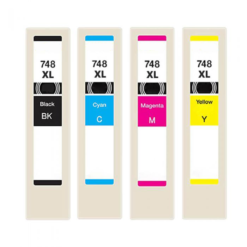 Remanufactured Epson 748XL 4-Set Ink Cartridges: 1 each of Black / Cyan / Magenta / Yellow