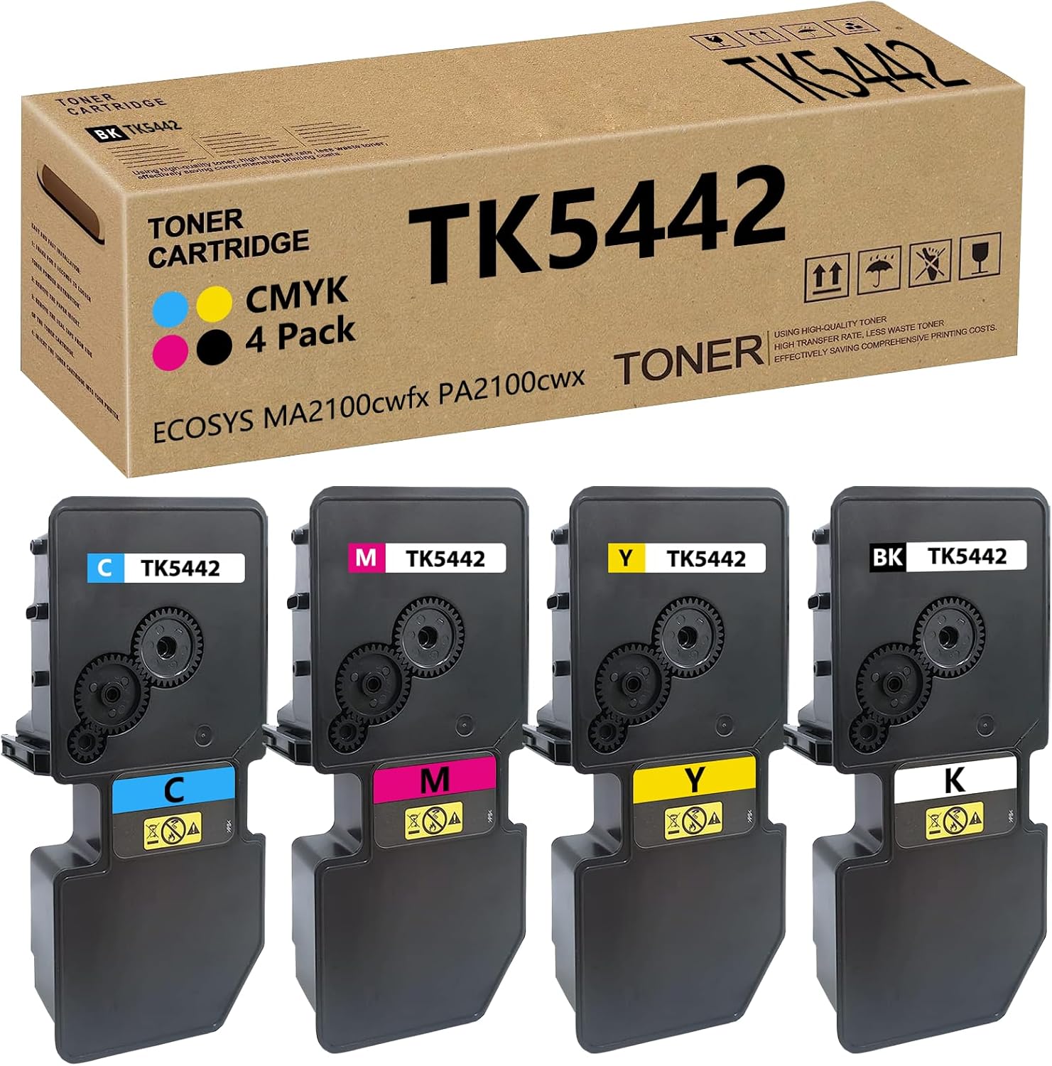 Compatible Kyocera Mita TK-5442 High Yield Toner Cartridge 4-Piece Combo Pack