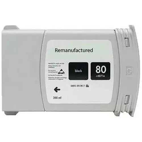 Remanufactured Replacement High Yield Black Ink Cartridge for C4871A / HP 80XL