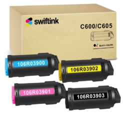 Compatible Xerox VersaLink C600/C605 (Black, Cyan, Magenta, Yellow) Set of 4 High-Yield Toner Cartridges