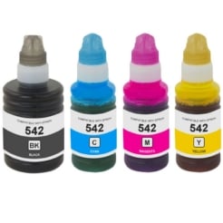 Compatible Set of 4 for Epson 542: 1 Each of Black, Cyan, Magenta and Yellow Ink Bottles