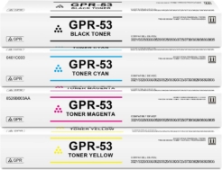 Compatible Canon GPR-53 Bulk Set of 4 Toner Cartridges: 1 Each of Black, Cyan, Magenta, Yellow