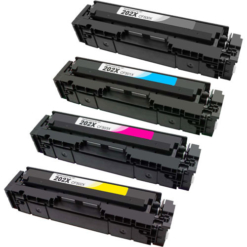 Compatible 4-Set HP 202X High Yield Laser Toner Cartridges (Black, Cyan, Magenta, Yellow)