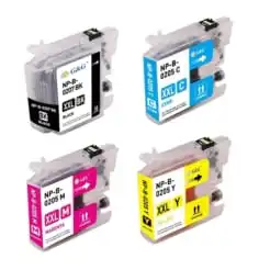 Compatible Bulk Set of 4 Ink Cartridges for Brother LC207 and LC205: 1 Each of Black, Cyan, Magenta, Yellow