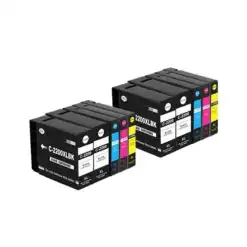 Compatible Canon PGI-2200XL Bulk Set of 10: 4 Black & 2 each of Cyan, Magenta, Yellow Ink Cartridges