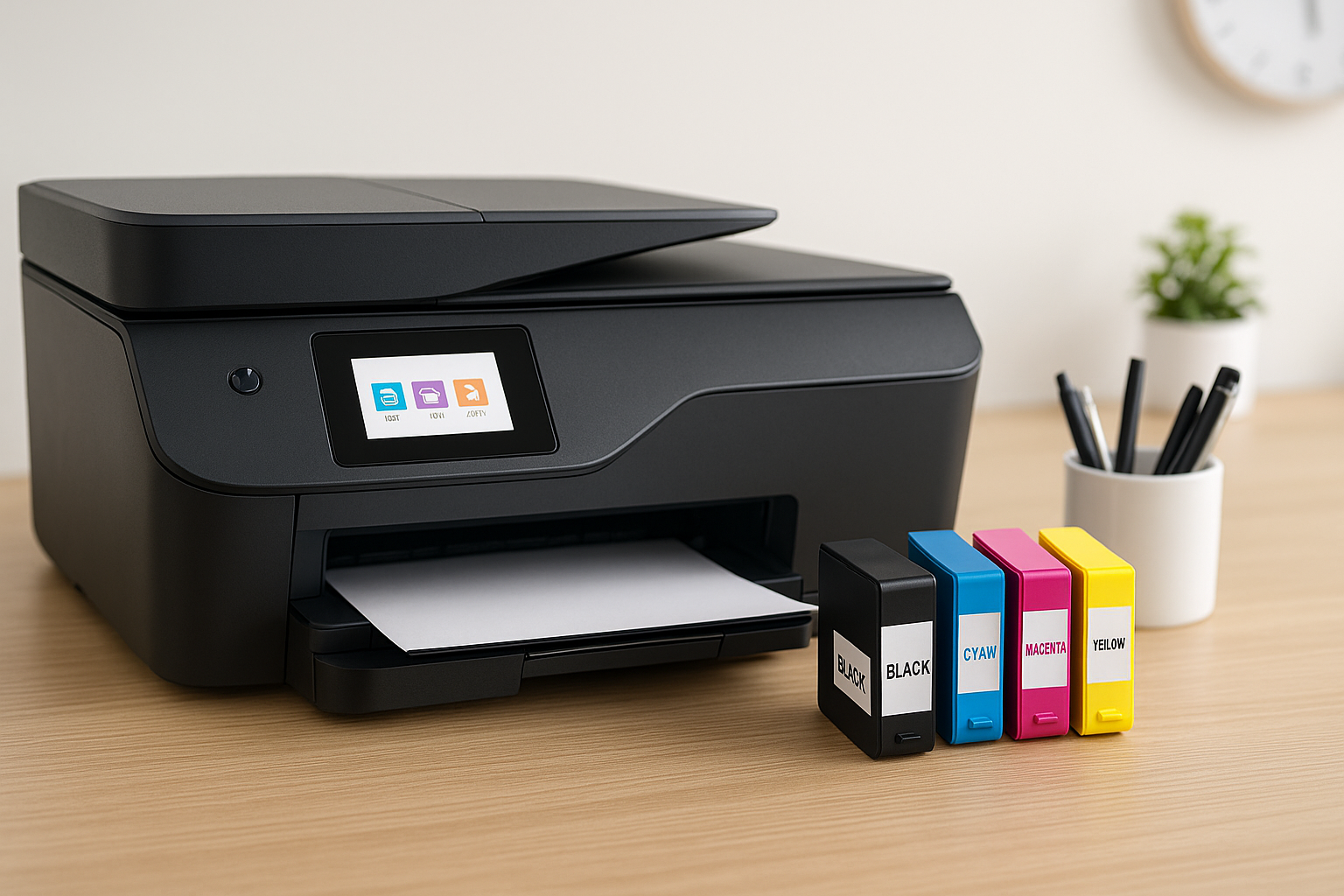 Printer with firmware safe ink cartridges