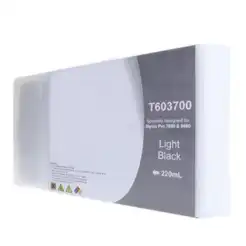 Compatible 220ml Light Black Ink Cartridge for Epson T603700 (T563700)