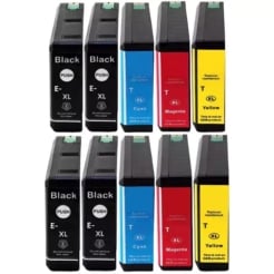 Remanufactured Replacement for Epson T676XL 10-Set Ink Cartridges: 4 Black & 2 each of Cyan / Magenta / Yellow