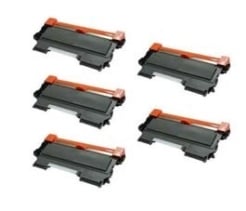 Compatible Brother TN450 High Yield Black Toner Cartridges - Set of 5
