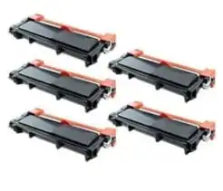 Compatible Brother TN660 High Yield Black Toner Cartridges - Set of 5