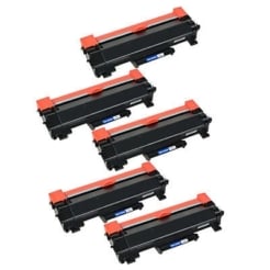 Compatible Brother TN760 High Yield Black Toner Cartridges - Set of 5