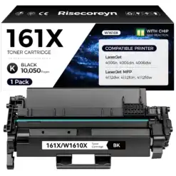 Compatible HP W1610X (161X) High Yield Black Toner Cartridge (10,000 Page Yield)