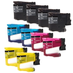 Compatible Brother LC506XL 10-Set High-Yield Ink Cartridges: 4 Black & 2 each of Cyan / Magenta / Yellow