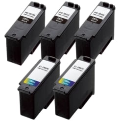 Remanufactured Canon PG-285XL and CL-286XL 5-Set High Yield Ink Cartridges: 3 Black and 2 Color