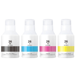 Compatible Canon GI-26 High Yield Ink Bottles Set of 4 (Bk/C/M/Y)