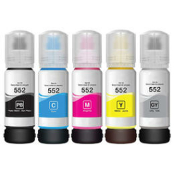 Compatible Epson T552 High Yield Combo Ink Bottles C/M/Y/PK/GY