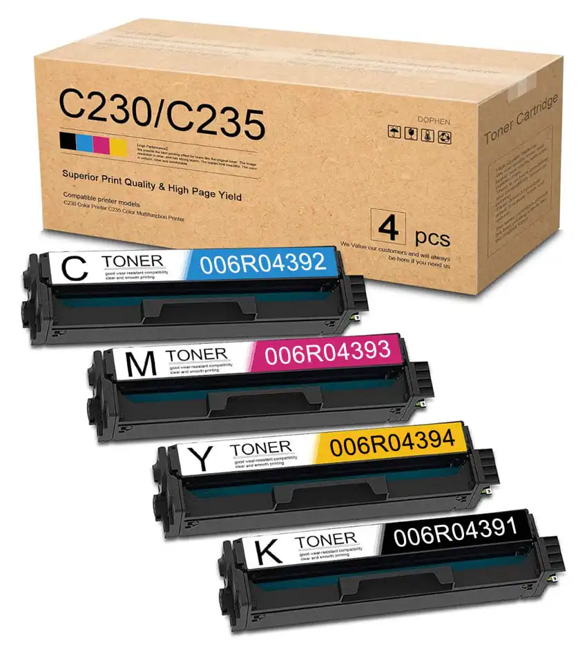 Compatible Xerox High Capacity 4-Pack Toner Cartridges, Xerox C230/C235